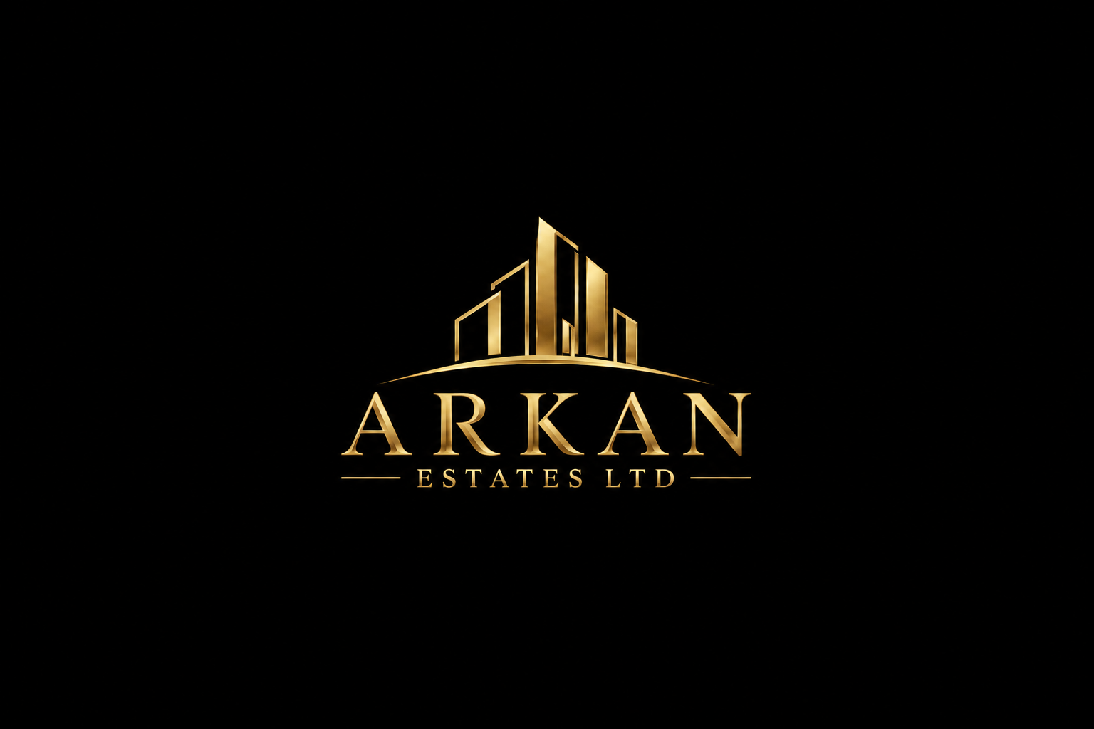Arkan Estates LTD — gold skyline logo